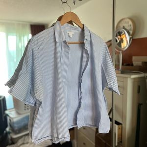 COS Blue and white stripe oversized blouse